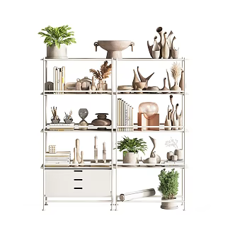 Modern Storage Rack Decoration Rack Combination 3d model