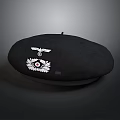 Black Beret Featuring Eagle Emblem And Circular Badge With Red Center