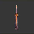 Fiery Flaming Sword Weapon Featuring Red Orange Blade And Decorative Hilt