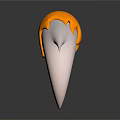 Abstract Orange And White Curved Structure 3D Design With Smooth Surface