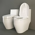 Modern White Toilets Featuring Smart Bidet Functions And Sleek Design 3d model