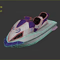 Modern White And Purple Jet Ski With Black Seats And Sporty Design