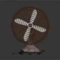 Vintage Table Fan With Metal Grille And Classic Marble Base Design Style