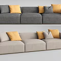 Modern three-seat sofa multiplayer sofa 3d model