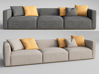 Modern three-seat sofa multiplayer sofa 3d model