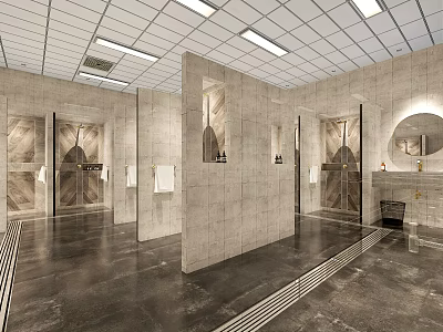 Modern SPA Sauna Interior Design With Marble Walls Steam Room And Tiled Floors 3d model