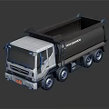 White Mitsubishi Dump Truck Model With Dark Gray Bed And Wheels