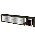 Clothing Store Wooden Counter With Glass Panel And Drawer Cabinet