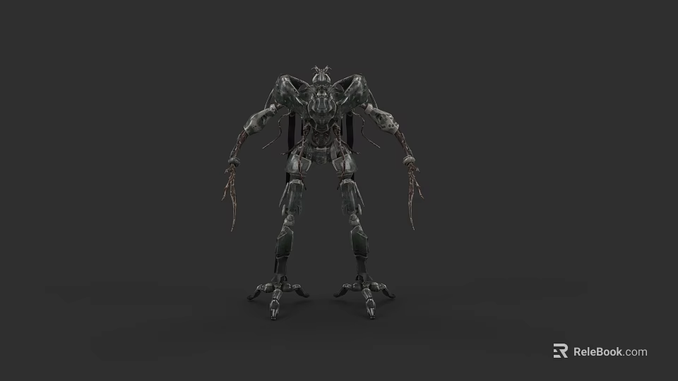 Futuristic Mechanical Game Movie Character With Multi Limbed Design And Scary Features 3d model 