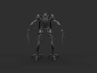 Futuristic Mechanical Game Movie Character With Multi Limbed Design And Scary Features 3d model