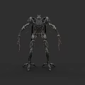 Futuristic Mechanical Game Movie Character With Multi Limbed Design And Scary Features
