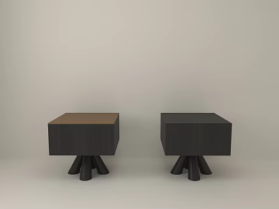 Modern Minimalist Coffee Tables With Brown And Black Tops And Multi Leg Bases 3d model