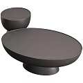 Black Round Coffee Table With Modern Unique Base Design And Smooth Surface 3d model