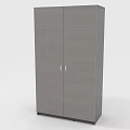 Modern Double Door Wardrobe With Wood Grain Surface And Metal Handles Sleek Storage Solution
