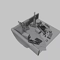 Firearm Accessories Display With Pistol Bullets Colorful Boxes And Parts