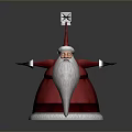 Festive Santa Claus Figurine With Red Robe White Beard Red Hat And Outstretched Arms