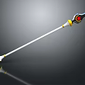 Modern Spear Weapon With White Shaft Black Yellow Accents And Red Circular Element