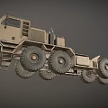 Heavy Duty Sand Colored Military Truck With Large Wheels And Engine