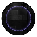 Commercial Equipment Square And Round Shapes With Purple Lighting Grid Pattern Design