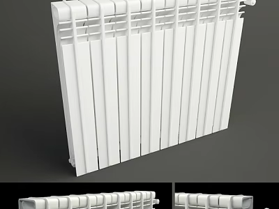 White Modern Radiator Design For Home Heating System With Panel Structure 3d model