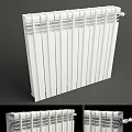 White Modern Radiator Design For Home Heating System With Panel Structure 3d model