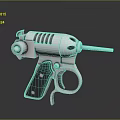 Silver Metallic Vintage Pistol With Textured Grip Barrel Trigger And Classic Weapon Design