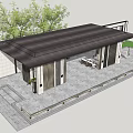 New Chinese style gallery 3d model
