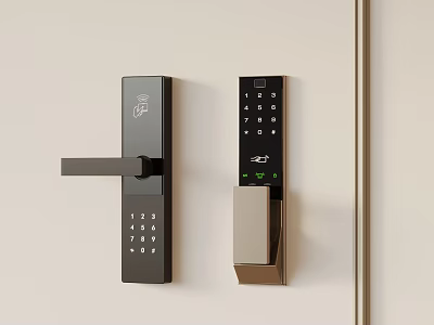 Smart Door Locks With Digital Keypad And Handle 3d model