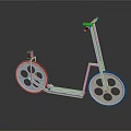 Silver Frame Scooter With Large Wheels Black Handlebar Small Device On Black Reflective Surface