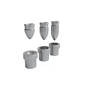 Silver Metal Industrial Components With Various Shapes And Hollow Cylindrical Designs