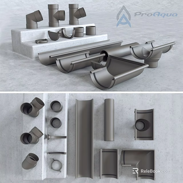 Various Metal Pipe Fittings And Plumbing Components For Construction Projects 3d model 