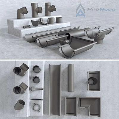 Various Metal Pipe Fittings And Plumbing Components For Construction Projects 3d model
