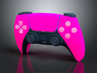 Neon Pink Gaming Controller Entertainment Device with Ergonomic Design and LED Buttons 3d model