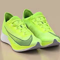 Fluorescent Green Nike Running Shoes Sporty Stylish Look With Gray Accents White Sole