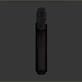 Classic Pistol With Black Metal Body And Red Textured Grip On Gray Background