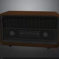 Vintage Radio With Wooden Case Black Front Panel Tuning Dial And Control Knobs