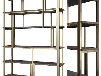 Modern Metal Frame Shelving Unit With Multi Tiered Shelves For Storage And 3d model