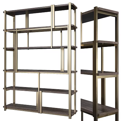 Modern Metal Frame Shelving Unit With Multi Tiered Shelves For Storage And 3d model