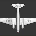 Vintage White Propeller Airplane Model With Colorful Markings And BF EC Wing Logos