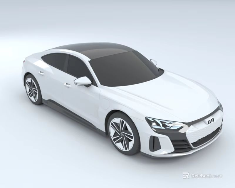 White Audi Coupe Car With Black Roof Sporty Wheels And Modern Front Design 3d model 
