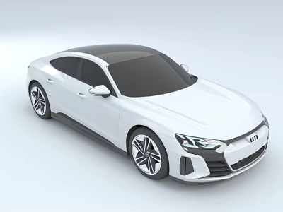 White Audi Coupe Car With Black Roof Sporty Wheels And Modern Front Design 3d model