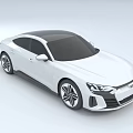 White Audi Coupe Car With Black Roof Sporty Wheels And Modern Front Design