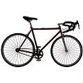 Sleek Road Bike With Black Saddle Drop Handlebars Dark Red Frame And Spoked Wheels