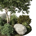 flower bed flower body bush stone sketch shrub plant flower bed 3d model