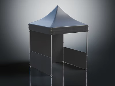 Outdoor Pyramid Top Tent with Side Walls and Sturdy Metal Frame Structure 3d model