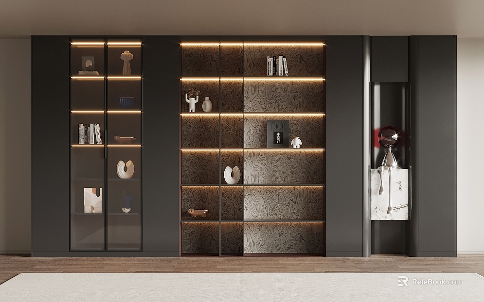 Modern minimalist bookcase texture