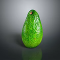 Fresh Green Ripe Avocado With Smooth Skin On Shiny Surface Against Gray Background
