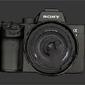 Sony Alpha Digital Camera With Damaged Lens Hood And Black Body Design