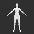 White Female Mannequin Standing with Arms Outstretched on Black Background