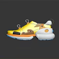Yellow Casual Sports Shoes With White Laces White Sole And Orange Trim